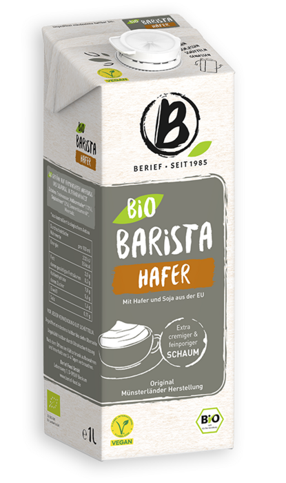 Berief Bio Barista Hafer Abbildung der Packung von dem Berief Bio Barrista Hafer Drink