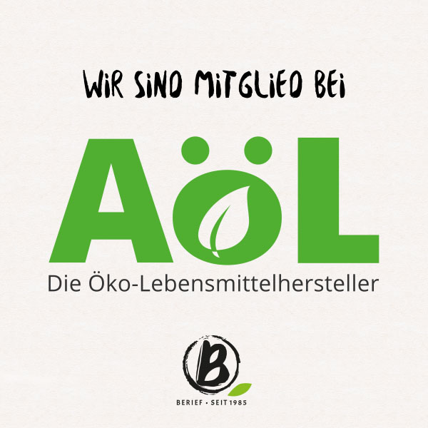 Berief ist Mitglied der Ökologischen Lebensmittelhersteller Logo von der Assoziation ökologischer Lebensmittel Hersteller e.V.