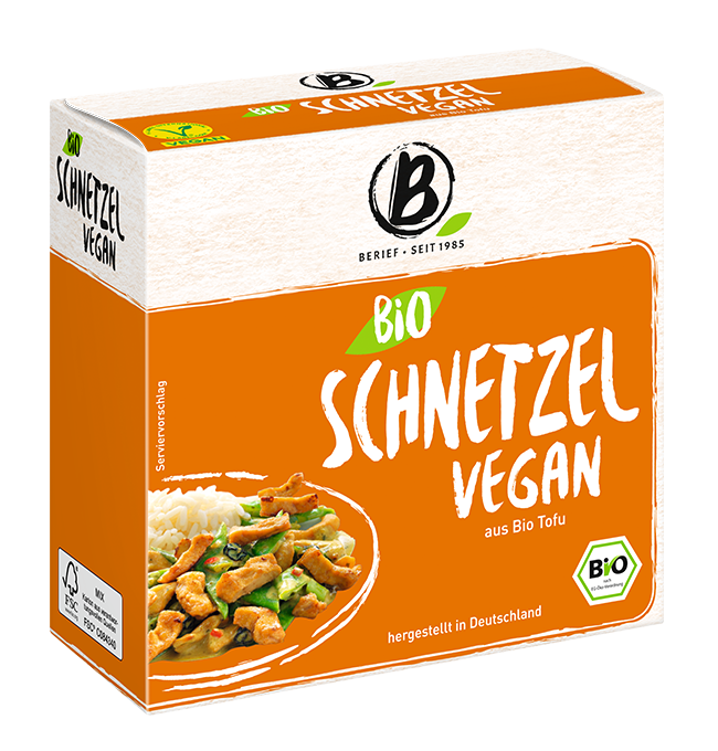 Berief Bio Schnetzel vegan Abbildung der Berief Bio Tofu Schnetzel vegan Packung