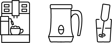 Vollautomat Milchaufschaeumer Handaufschaeumer Drei Icons zu Vollautomat Milchaufschaeumer Handaufschaeumer