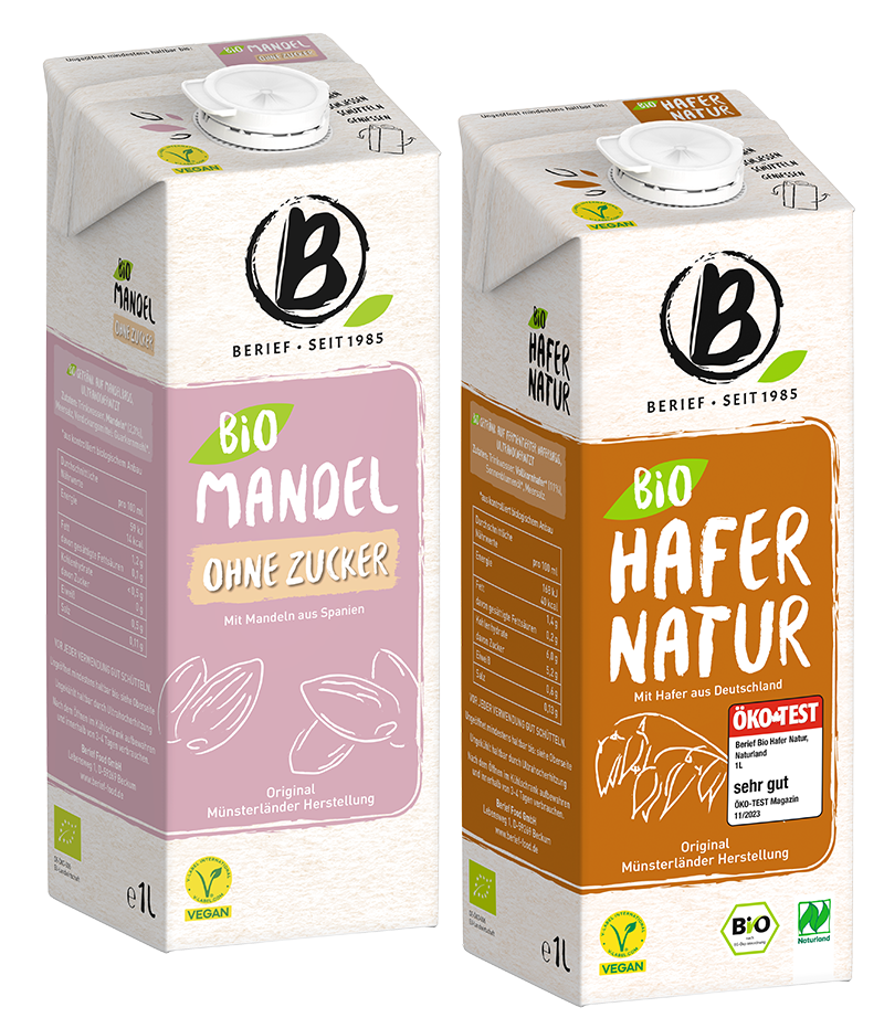 Berief Drinks Berief Haferdrinks Mandel und Natur